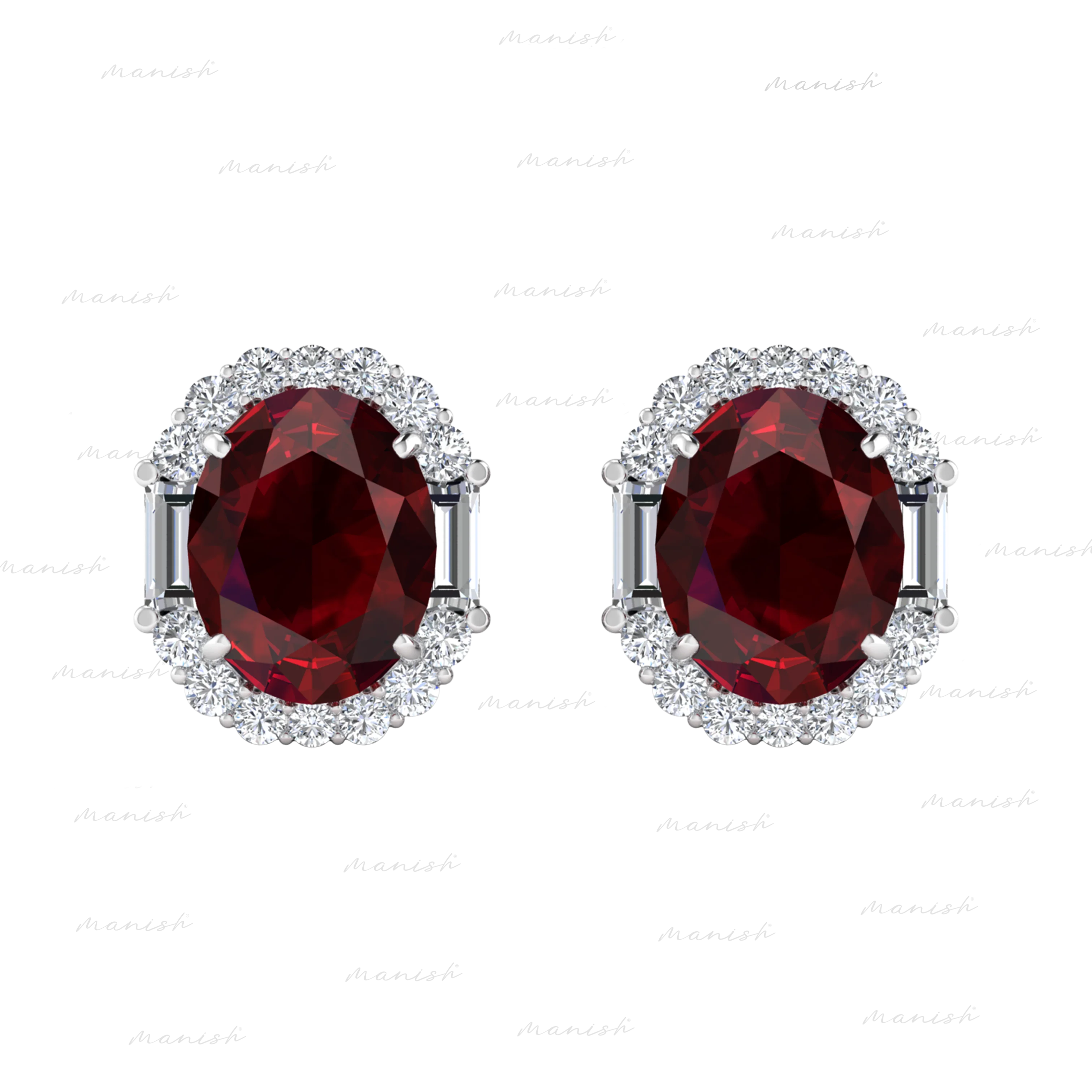 Ezri Diamond and Ruby Earrings